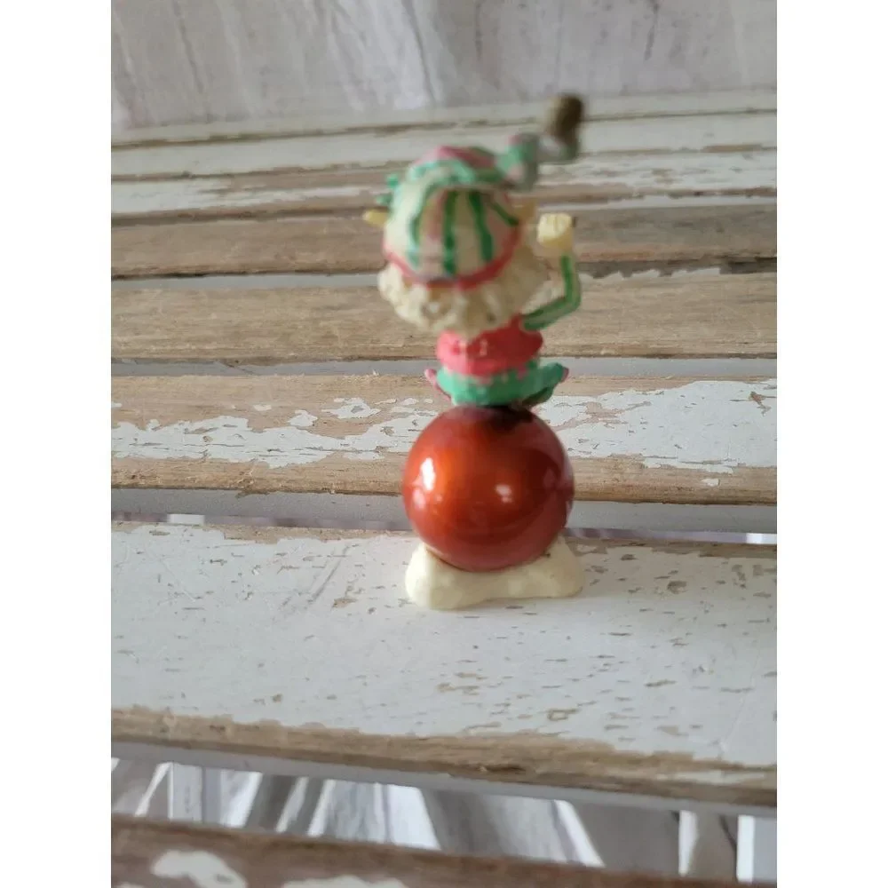 Enesco tiddles ornament elf‎ flute musician sandi zimnicki vintage village